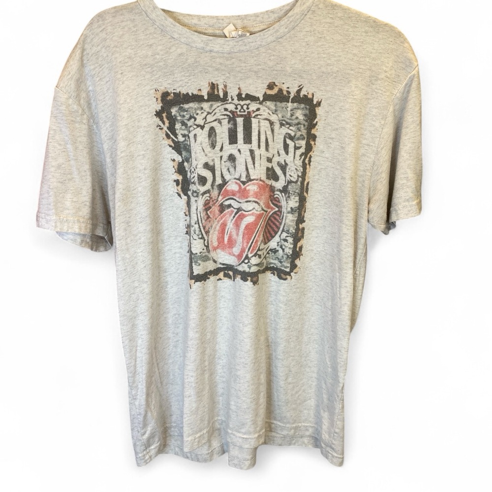Rolling Stones Graphic Band Tee by Next Level Apparel Size L Gray Vintage Wash 🎸 - Picture 5 of 5